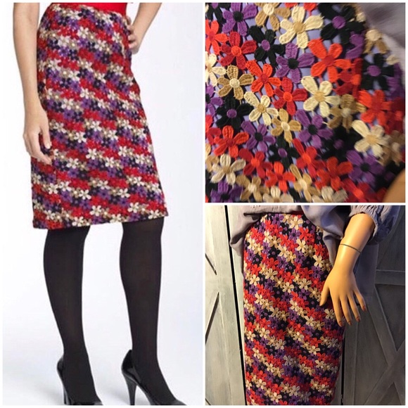 kate spade Dresses & Skirts - ON SALE Kate Spade Embroidered Floral Midi Skirt